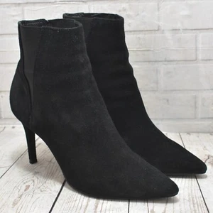 Womens Ted Baker Black Suede Pull On High Heel Ankle Boots UK 5 EUR 38 - Picture 1 of 7