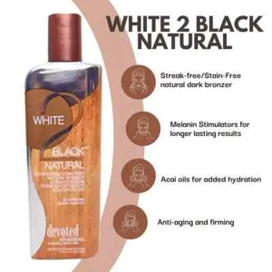 Devoted Creations White 2 Black Natural Tanning Bed Lotion Indoor Outdoor 8.5oz - Picture 1 of 1