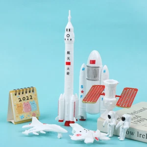 1Set Rocket Toy Space Series Rocket Plane Satellite Astronaut Model Cake Deco G1 - Photo 1/11