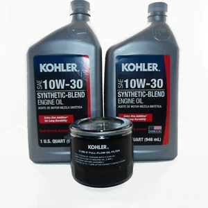 (2) Olio motore miscela sintetica 10W30 Kohler e (1) filtro olio Kohler 12 050 01-S1 - Foto 1 di 3
