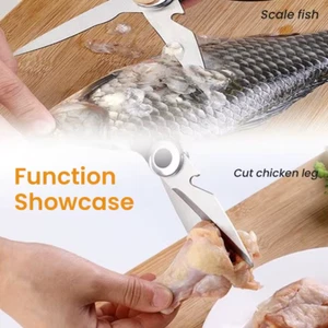 Kitchen Chef Shears Scissors Stainless Steel Meat Chicken Fish Professional - Picture 1 of 7
