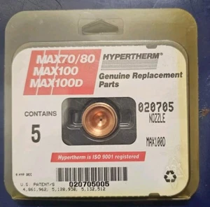 ⏩️ Hypertherm NOZZLE 20705 PLASMASCHNEIDER Düse - 5 PCs.  for MAX 70/80/100 D ⏪️ - Bild 1 von 2