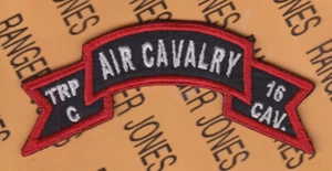 US Army Troop C, AIR CAVALRY 16th Regt. ~3.75" scroll tab patch c/e - Picture 1 of 2