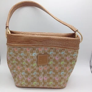 Liz Clairborne Vintage Purse Bag Brown Small Shoulder Bag Top Handle - Picture 1 of 6