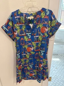 Fun cotton dress  jayes studio menagerie luxe sateen dress - Picture 1 of 4