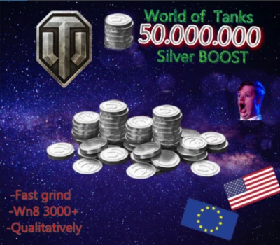 World Of Tanks PC 50.000.000 Silver boost grind with 3000 Wn8 - Image 1 of 2