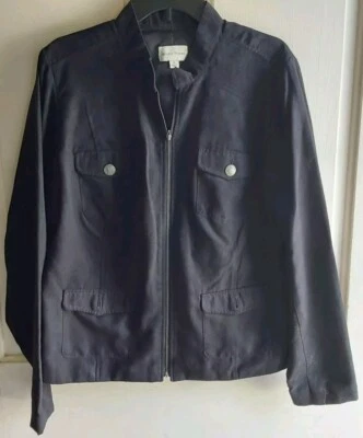 Studio Works искусственной замши молнии Blazer куртка размер 16 черный винтажные карманы - Изображение 1 из 4