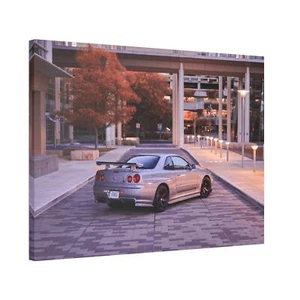 Nissan GTR R34 High Resolution Museum Quality Horizontal Canvas Print #013 - Picture 1 of 10