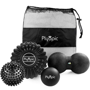 Deep Tissue Massage Ball Set – Set of 4: Lacrosse, Spiky, Peanut and 5” Foam ... - Picture 1 of 9