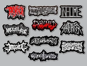 Grindcore Vinyl Sticker Lot (10 Pack) SET 7 goregrind exhumed impaled slam punk - Picture 1 of 1