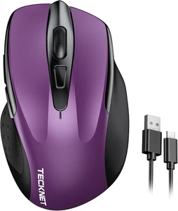 TECKNET Rechargeable Wireless Mouse,Usb-A Silent Mouse, Quiet Click, 6 Adjustabl - Picture 1 of 12