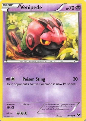 Venipede Common XY Base Set 51/146 LP Normal - Image 1 of 2