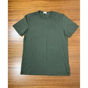 ASKET La T-Shirt Verde Oliva Girocollo Uomo M Lunga Casual Minimalista Portogallo - Foto 1 di 13