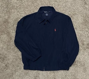 Vintage Polo Ralph Lauren Harrington Jacket Kids 8 Full Zip Pony Navy 90s Y2K - Picture 1 of 6