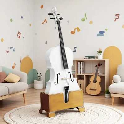 Cello Floor Stand Holder w/Foam Interior – Fits 4/4 & 3/4 Cellos, Wooden, Retro - Image 1 of 4