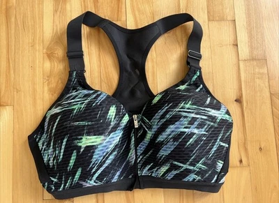 Victoria Secret VSX Racer Back Zip Front sz 38D Sports Bra Padded Underwire EUC - Image 1 of 4