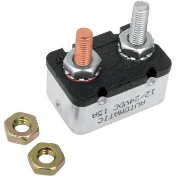 Drag Two-Stud Style 15 AMP Circuit Breaker for 1984-99 Harley repl OEM 74589-73 - Image 1 of 1