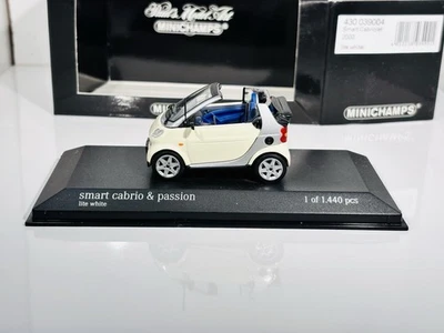 Minichamps 1/43 Scale 430 039004 Smart Cabriolet 2000 - Lite White - Boxed - Image 1 of 4