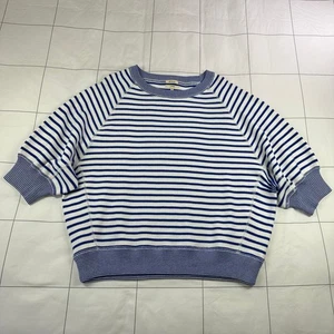 Sudadera Bellerose Anglet Mujer Grande Azul Blanco Rayas Manga Abullonada Raglán - Imagen 1 de 7