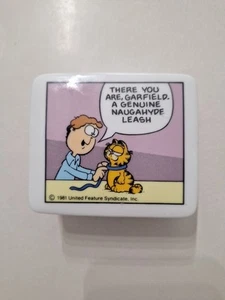 GARFIELD & JOHN Comic Ceramic Enesco Trinket Box w/Lid - 1981 Cartoon United Sy - Picture 1 of 7