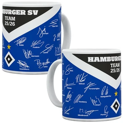 HAMBURGER SV HSV Tasse Unterschriften 2025/2026 Kaffeetasse Becher Kaffeebecher Fanartikel