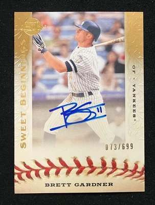 Brett Gardner New York Yankees 2009 cubierta superior punto dulce comienzos automático/699 Foto 1 de 2