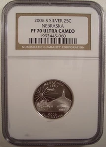 2006-S ARGENTO 25C NEBRASKA NGC PF 70 UCAM GEM LQQK - Foto 1 di 2