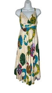 Jams World VTG 2000s Connie Magnolia Natural Midi Dress Small Tropical Aloha - Picture 1 of 9