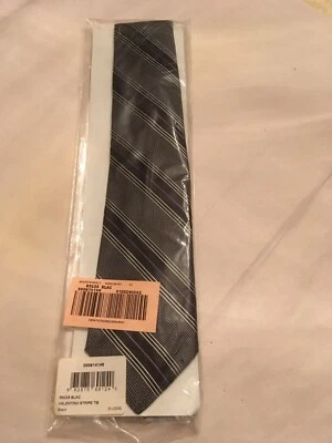 Corbata para hombre Valentino negra/blanca/púrpura a rayas seda XLong nueva con etiquetas Foto 1 de 4