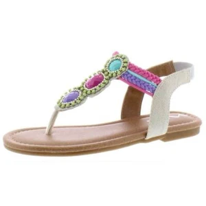 NEW Nina Girls Constance Rainbow Thong Sandals Size 4 Medium MSRP: $50 Free Ship - Picture 1 of 3