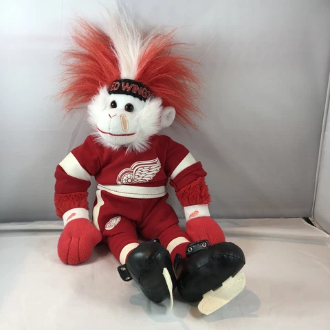 Detroit Red Wings Plush Fuzzhead Wig Monkey Stuffed Animal Cover