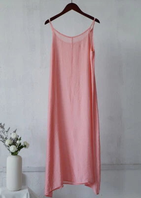 Mujeres Camisola Completa Slip Enagua Ropa de dormir Algodón Seda Cami Falda Larga Vestidos Foto 1 de 4