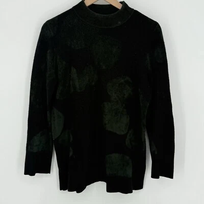 COS Chenille-Pattern Tunic Jumper Black Green Size Medium Wool Blend - Image 1 of 4