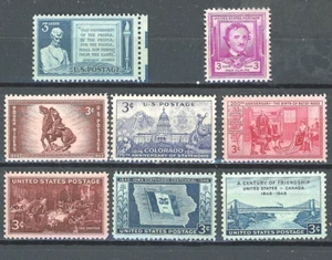 SATZ VON 8 DREI CENT BRIEFMARKEN - DETAILS SIEHE FOTOS - X F - OG - POSTFRISCH - Bild 1 von 2