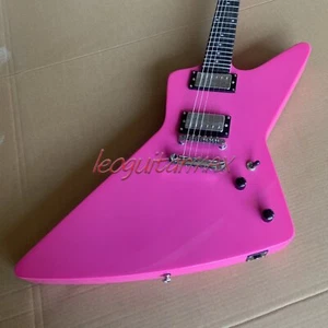 Custom Explorer E-Gitarre Brilliant Pink Vollkörper H-H Tonabnehmer schneller Versand - Bild 1 von 10