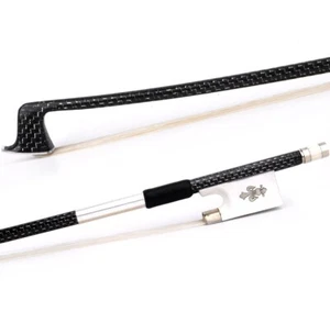 Arco de violín Master Silver trenzado de fibra de carbono 4/4 blanco Fleur-de-Lys Frog 62,5 g - Imagen 1 de 14