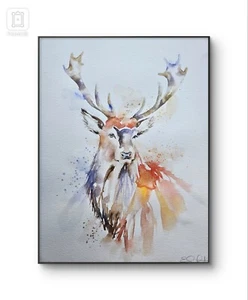 Original signed large watercolour painting NEW SERIES by Elle Smith Art Stag - Picture 1 of 6