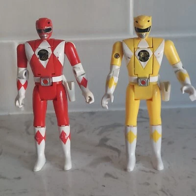 Mighty Morphin' Power Rangers 1993 Flip Head Auto Morph 5" Red & Yellow Ranger - Image 1 of 4
