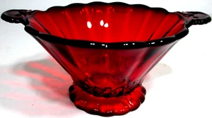 Vintage New Martinsville Candy Dish or Condiment Serving Bowl Janice Ruby Red - Picture 1 of 8