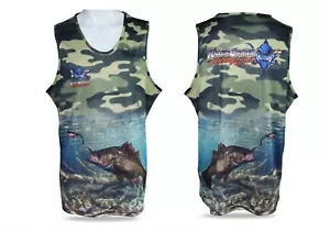 New Killer Crank Camo Bass Fishing Singlet. All Mens Sizes From XS Up To 6XL - Picture 1 of 3