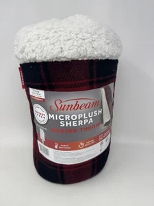 Sunbeam Microplush Heated Throw - Rich & Cozy, Easy Push Button Control - Picture 1 of 4