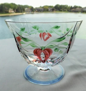 VTG ORREFORS MAJA FOOTED BOWL 2448/32, 4” x 4 ½” SIGNED, EVA ENGLUND, SWEDEN NEW - Picture 1 of 12