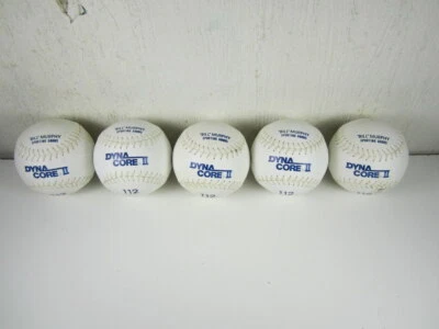 Лот из 5 deBeer DYNA CORE II софтболы 112 белый шов винтажный - Изображение 1 из 4