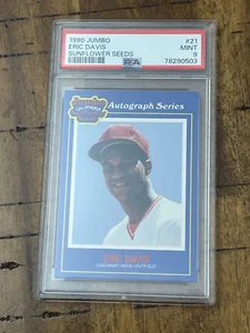 1990 Jumbo Sunflower Seeds #21 Eric Davis PSA 9 MINT POP 1 none higher - Picture 1 of 2