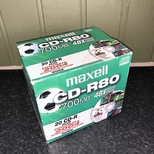 20x Maxell CD-R80 700MB 48x Recordable Blank CD Discs Plus Football 2004 CD ROM - Picture 1 of 5