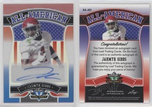 2022 Leaf Valiant All-American Red White & Blue /7 Jahmyr Gibbs #AA-JG1 Auto