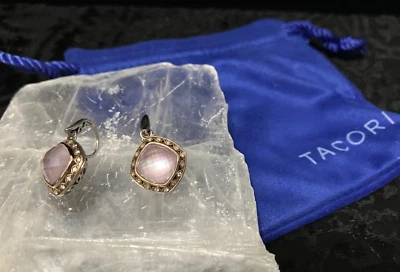 💕Pendientes colgantes TACORI oro rosa de 18 quilates SS flores lilas diamantes amatista usados en excelente estado Foto 1 de 4