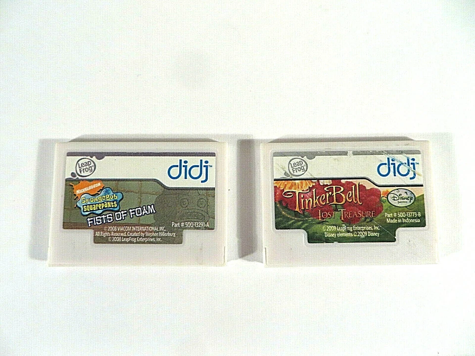 Leap Frog didj Cartridges Games Lot of 2 Nickelodeon Spongebob Disney Tinkerbell - Image 1 of 4