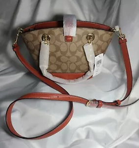 Neu mit Etikett Coach Schultertasche Coach C8597 IME7V Signature Lane 2-Wege Bucket Bag für Damen - Bild 1 von 6