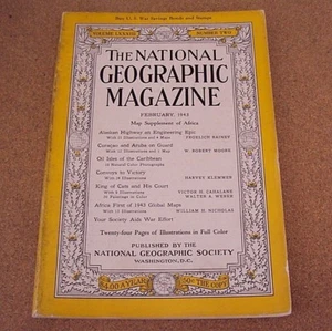 National Geographic Febrero 1943 2ª Guerra Mundial Atlantic Convoy Caribe Aruba - Picture 1 of 8